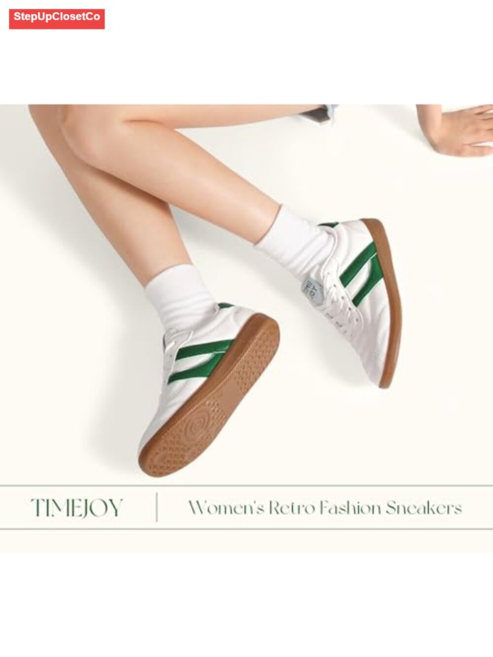 Women's Retro Sneakers Artificial Leather Gum Sole Vintage Shoes - Picture 6 of 6